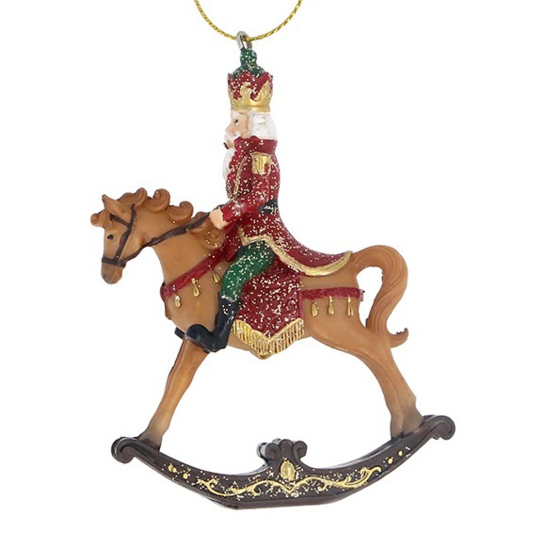 Resin Nutcracker Soldier on Rocking Horse 10cm image 0